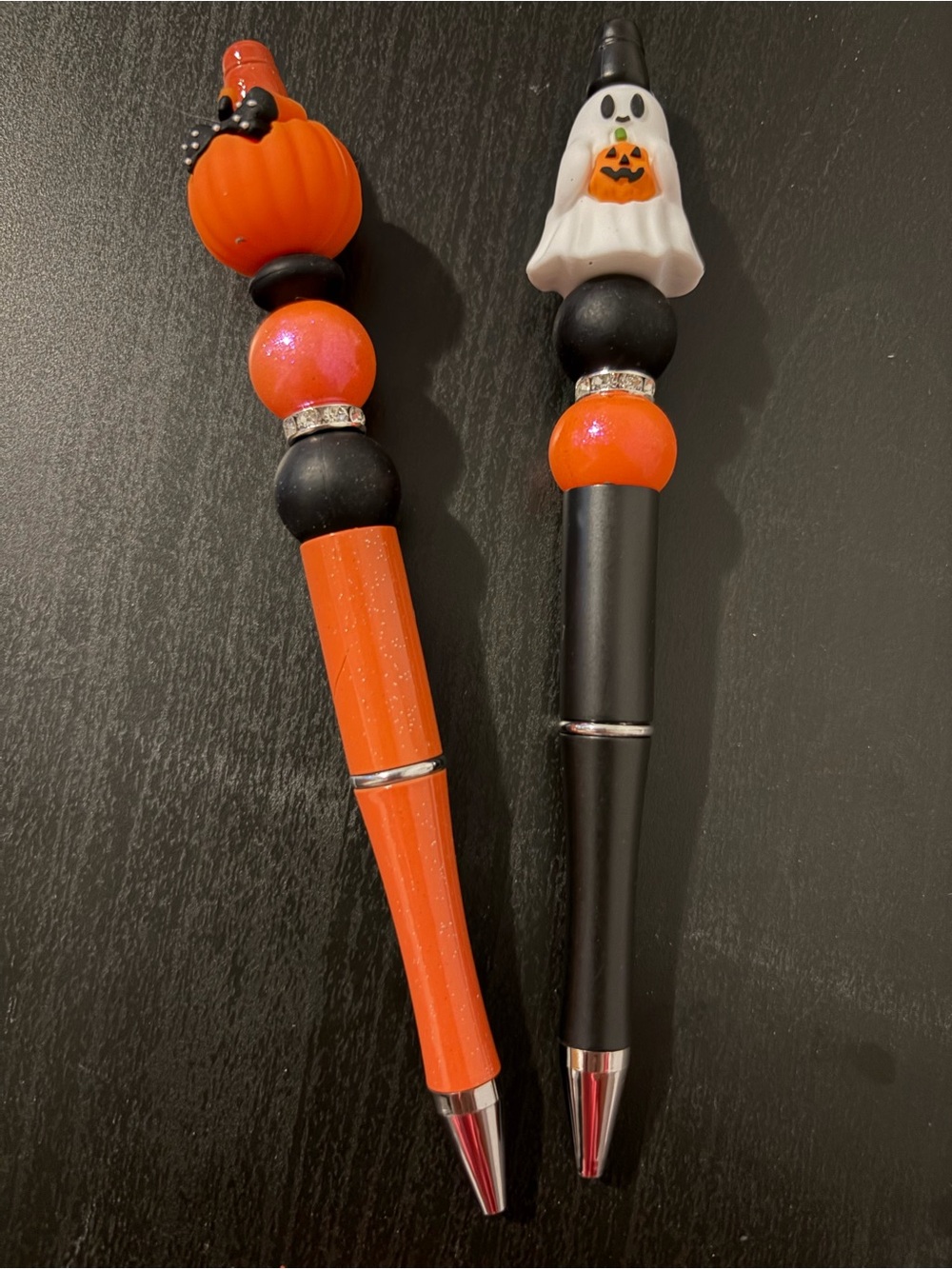 Halloween Pumpkin & Ghost Decorative Ballpoint Pens - Orange & Black